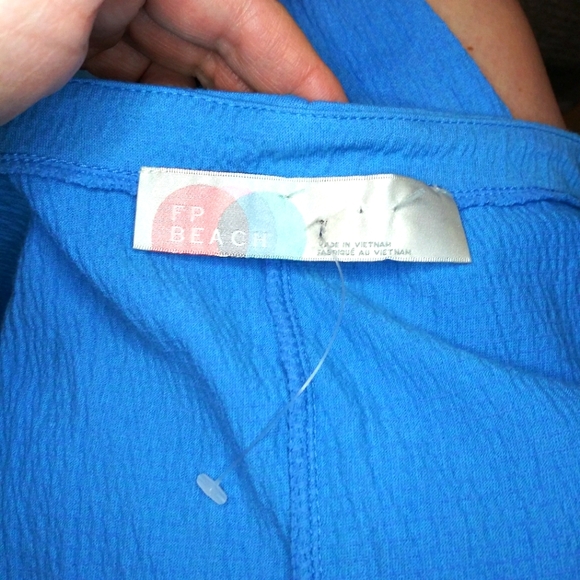 Free People Beach Stasia, Sexy Turquoise Cut-Out, Surplice Bodice Mini Dress - Picture 6 of 11